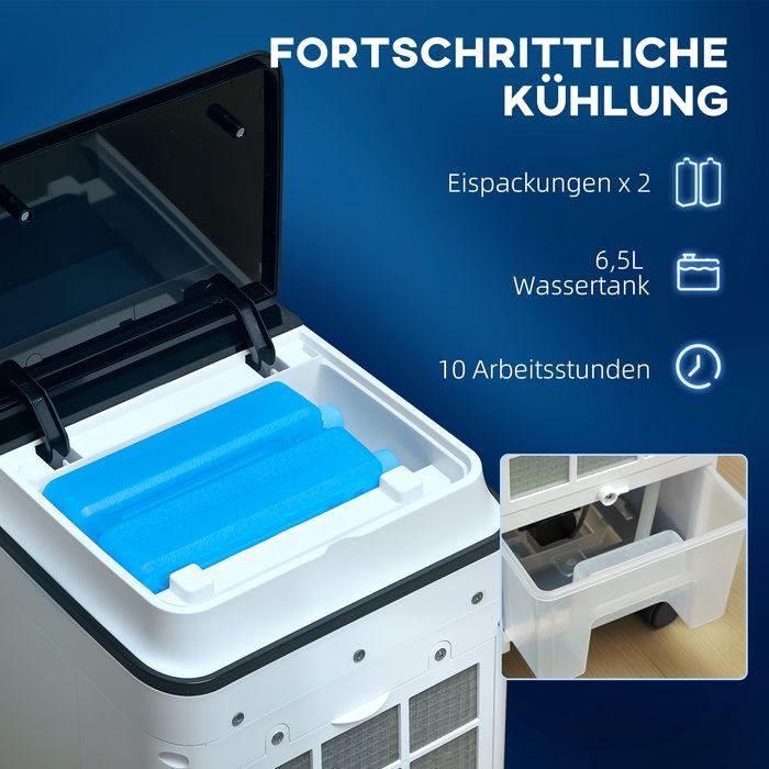 Actual product image Swisshandel24 3 in 1 Mobile Klimaanlage mit Luftbefeuchtung Wasserkühlung 4L für 20  Weiss (20 m²)