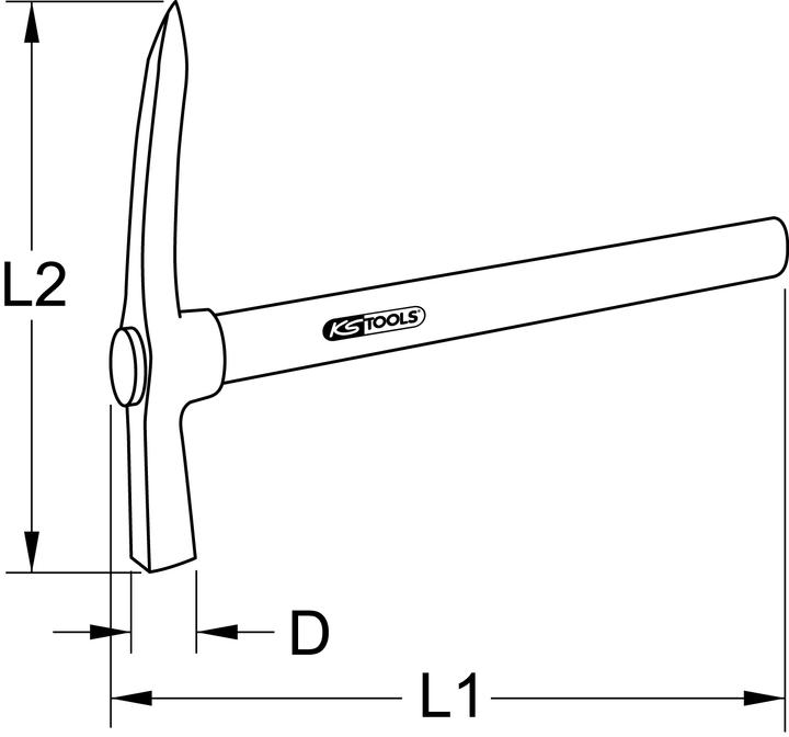 Actual product image KS Tools Cinder hammer (360 g)