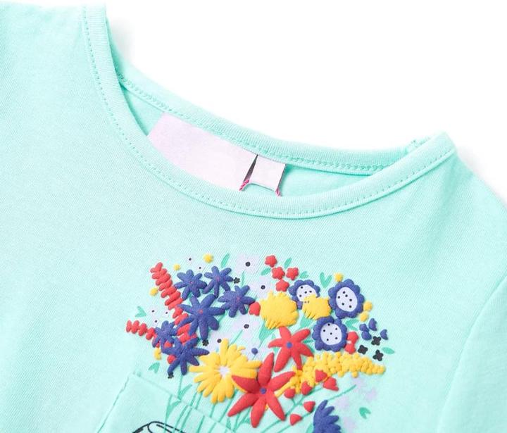 Actual product image VidaXL Children's T-shirt Light mint green 104,Material: 95 (104)