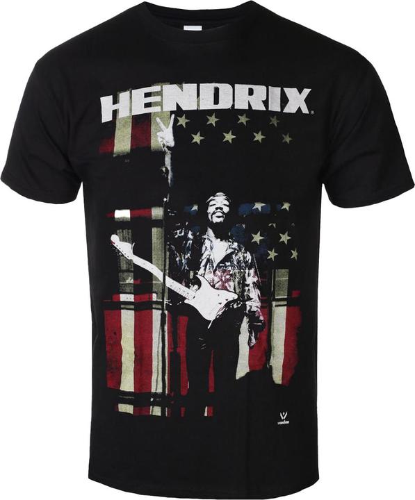 Actual product image Jimi Hendrix Unisex Adult Peace Flag Cotton T-Shirt (S)