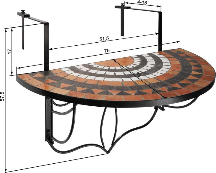 Image du produit tectake Mosaïque (76 cm)
