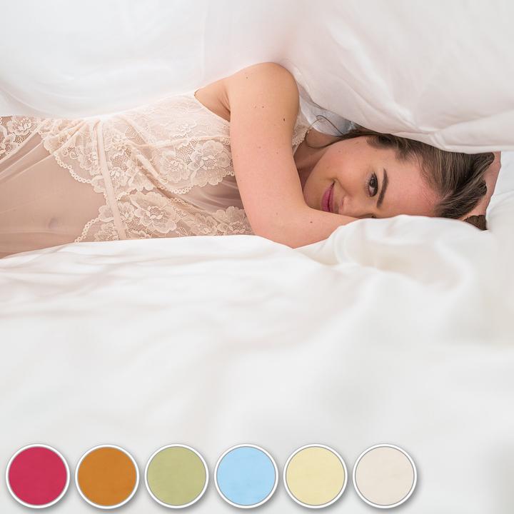 Immagine prodotto tectake 2x set di biancheria da letto in raso (Set di biancheria da letto, 200 x 150 cm)