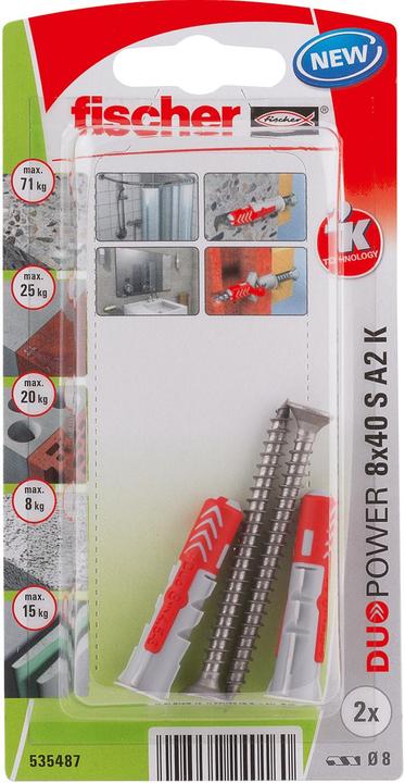 Produktbild Fischer SB Nylondübel Duopower mit Schraube A2 (2 Stk.)