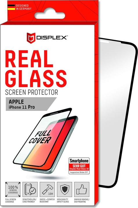 Actual product image Displex Real Glass, Full Cover Panzerglas (1 Piece, Apple iPhone 11 Pro)