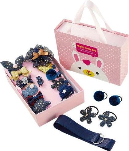 Actual product image Activity Board 18 pieces hair clips set toddler girls, hair jewellery girls, hair clips with gift box (18 pcs.)
