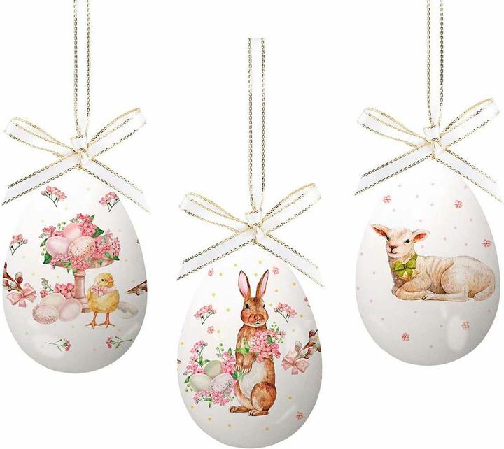 Actual product image Set of 3 decorative Easter eggs "Happy Easter" (3 x)