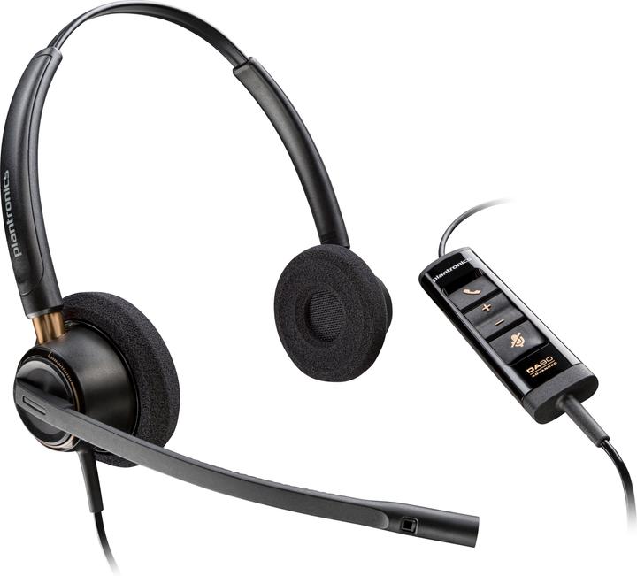 Poly HP EncorePro 525-M Microsoft Teams-zertifiziertes USB-A Stereo-Headset, Kabelgebunden, Anrufe/M (Filaire, USB-A)