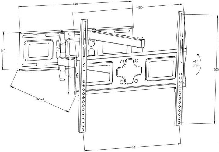 Produktbild tectake TV Wandhalterung (Wand, 55", 100 kg)