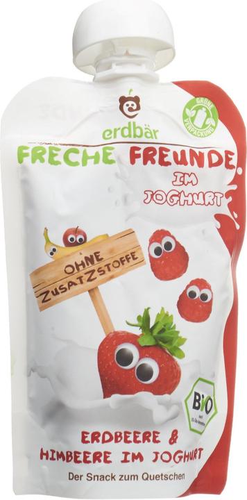 Image du produit Freche Freunde Concassez le yaourt aux fraises et aux framboises. (100 g)
