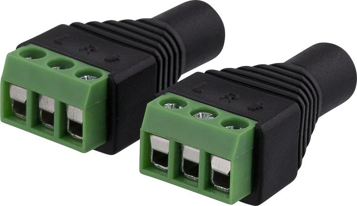 Actual product image Deltaco 3-pin Terminal block to 3.5mm 2-Pack Screw fix 3.5mm female