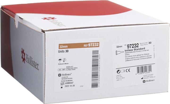 Hollister InView Urinalkondom standard 32mm transparent Silikon selbsthaftend (30 x)