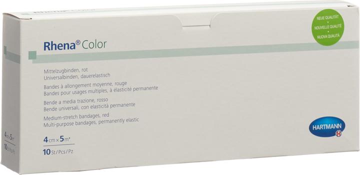 Produktbild Rhena Color Elastische Binden 4cmx5m rot offen