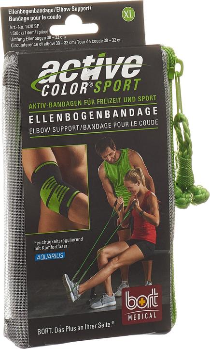 Produktbild Bort Medical ActiveColor Sport Ellenbogenbandage XL schwarz (XL)