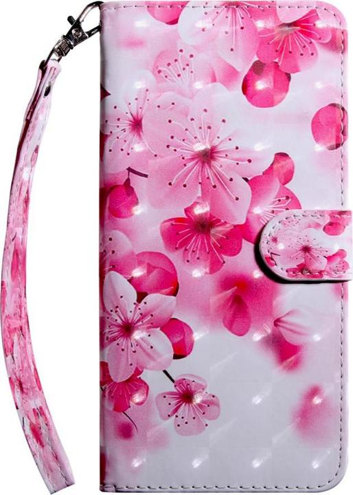 Image du produit Cover-Discount iPhone SE / 8 / 7- Etui en cuir rose fleur effet paillettes (Apple iPhone 7, Apple iPhone 8)