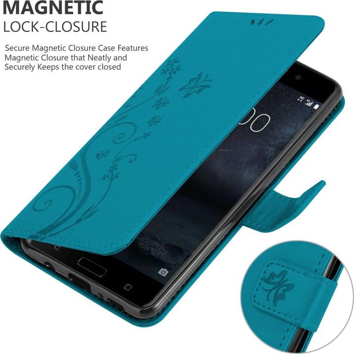 Actual product image Cadorabo Flower Book Case for Nokia 6.1 (Nokia 6.1)