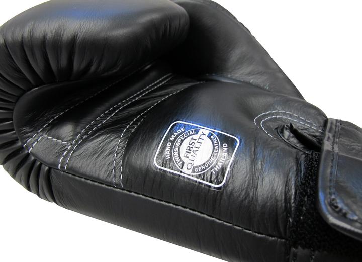Immagine prodotto Twins Boxhandschuh (Leder, Klettverschluss Kurz schwarz) (16 OZ, Taglia unica)
