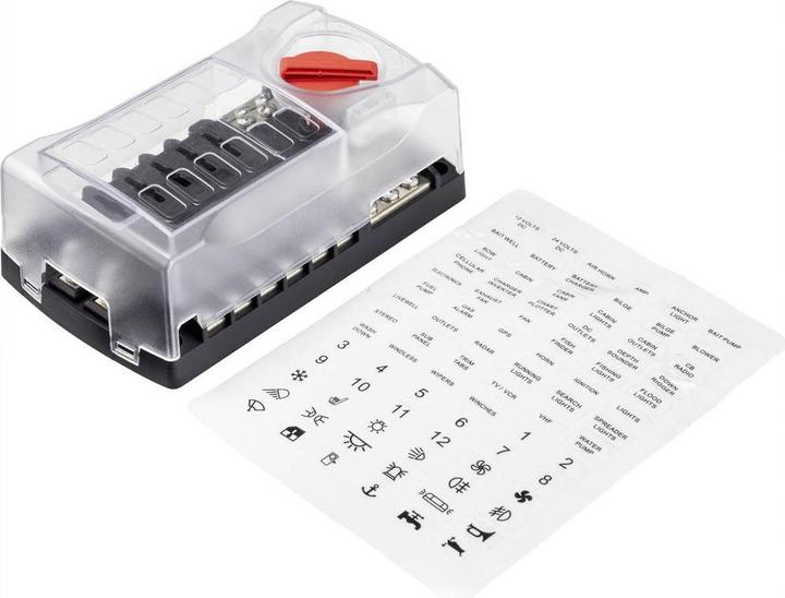 Image du produit Tru Components Porte-fusible pour voiture Porte-fusible plat pour 12 fusibles 32V/30A (30 A)