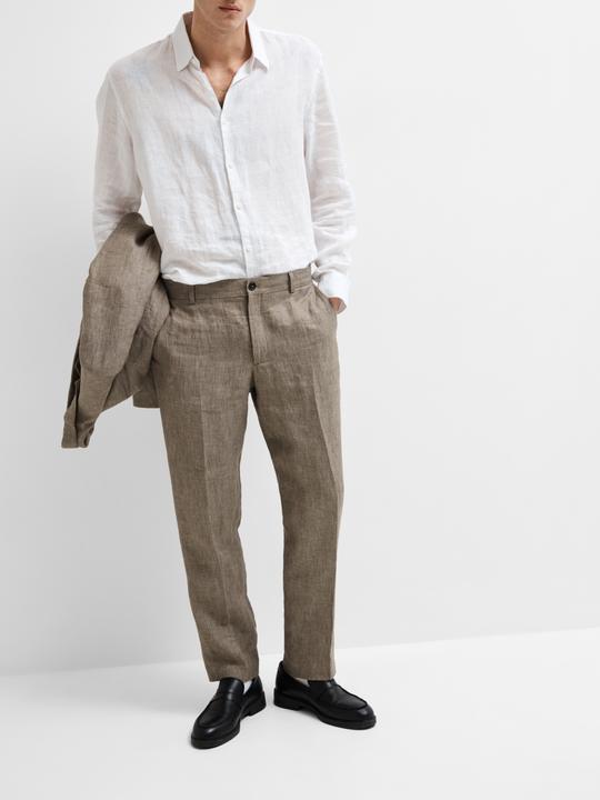 Immagine prodotto Selected Homme Pantaloni da abito in lino dalla vestibilità regolare (46)