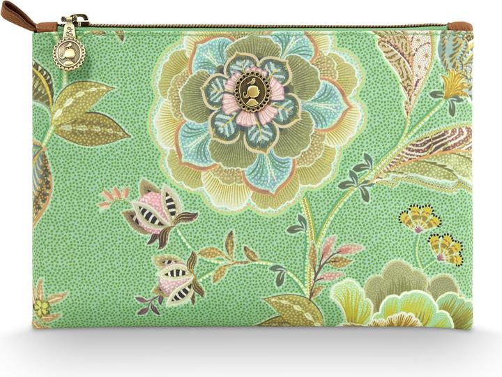 PIP Studio Charly Kosmetiktasche flach medium Matata grün 24x1x15.5cm