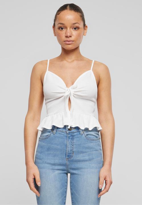 Actual product image Urban Classics Ladies Waffle Pique Ruffle Top - 137877 (4XL)