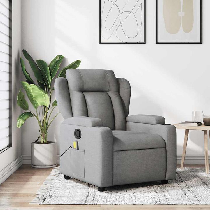 Image du produit VidaXL Fauteuil de massage gris clair tissu,Couleur : gris clair,Matériau : tissu