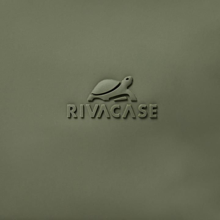 Produktbild Rivacase Rolltop Eco Waterproof RPET PU Leather Backpack for Men and Women, Olive Green (17 l)