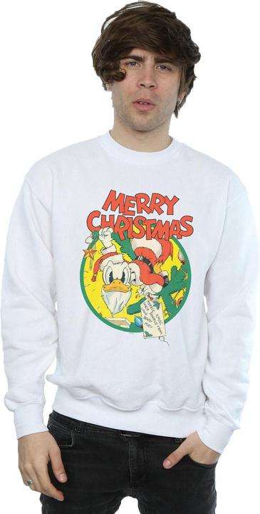 Actual product image Disney Mens Donald Duck Merry Christmas Sweatshirt (XL)