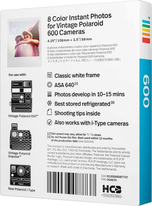 Image du produit Polaroid Film couleur 600, 8 photos (i-Type)
