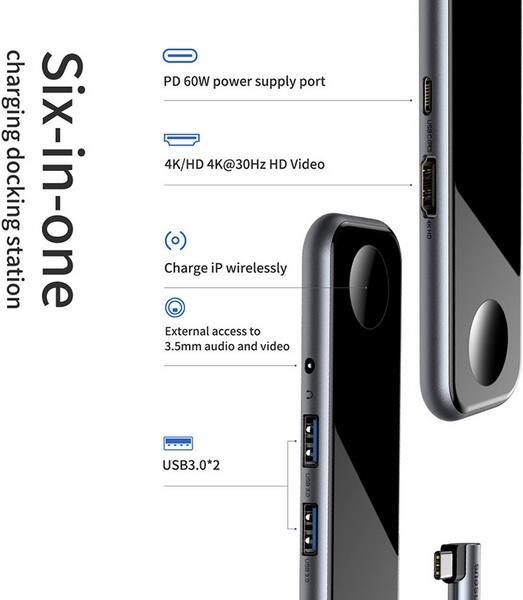 Produktbild Baseus Mirror Series Multifunktioneller HUB (USB-C, 6 Ports)