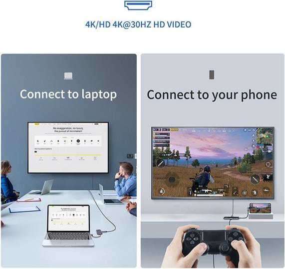 Produktbild Baseus Mirror Series Multifunktioneller HUB (USB-C, 6 Ports)