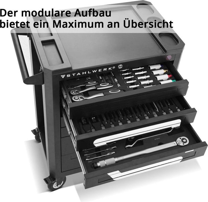 Image du produit Stahlwerk Chariot d'atelier SHARK Chariot à outils Chariot de montage 235 outils CrV (160 x)