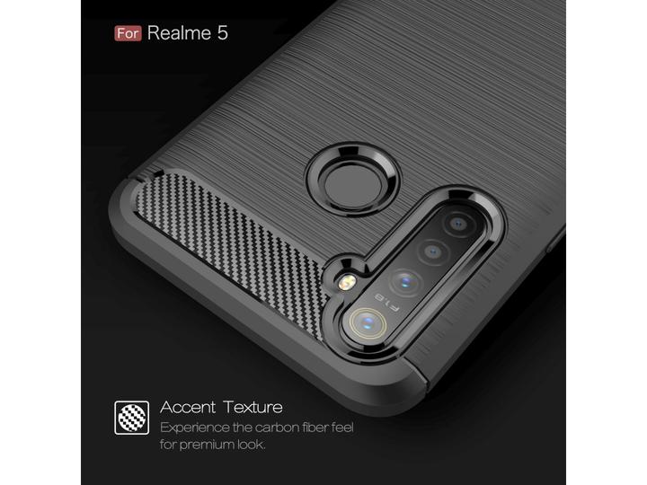 Actual product image Screenguard Realme 5 Cover Carbon Brushed Soft TPU (Realme 5)