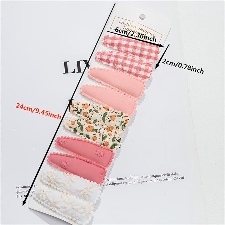 Activity Board 20pcs/2 Sets Kombination, Blumendruck Baumwolle Legierung Haar Schleife Snap Clips Set, Stoff (20 Stk.)