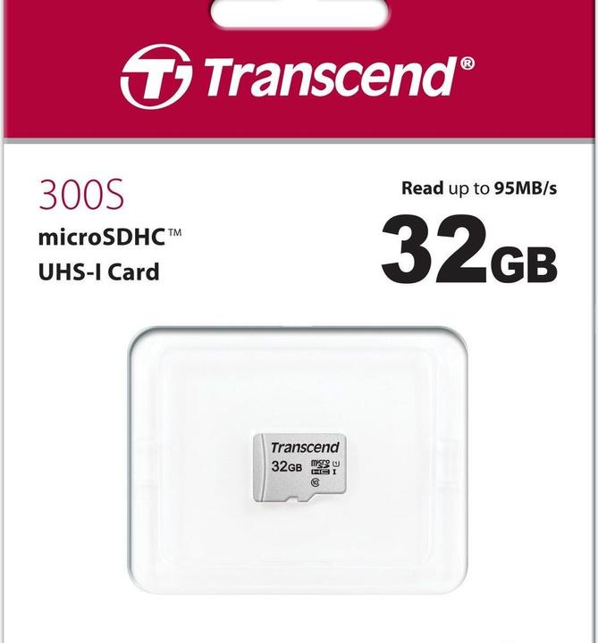 Actual product image Transcend USD300S (32 GB, microSDHC, U1, UHS-I)