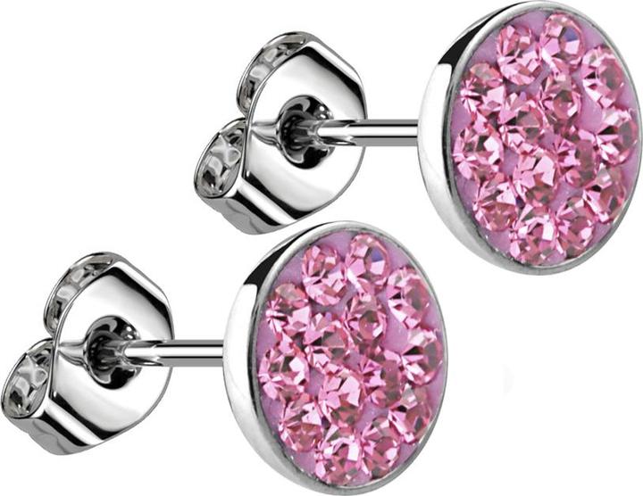 Image du produit Star Piercing Boucles d'oreilles argent plat cristal violet clair (Acier chirurgical 316L, sans laiton)