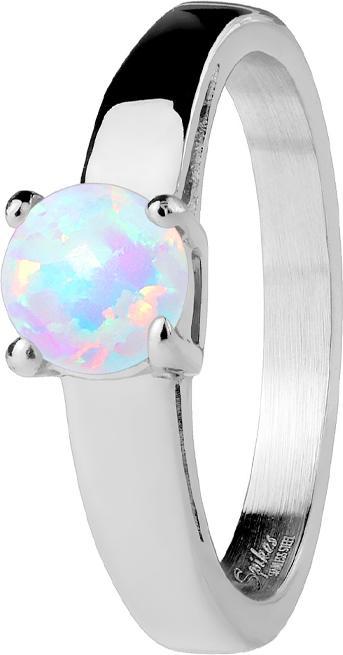 Produktbild Star Piercing Ring silber mit Opal weiss (ohne Messing, Chirurgenstahl 316L)