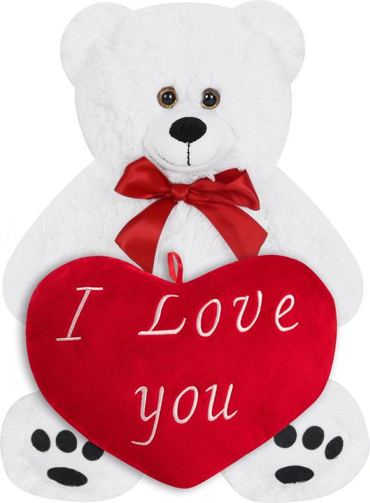 Actual product image Monzana Teddy Bear 50-175cm with Heart Pillow 26-32cm (50 cm)