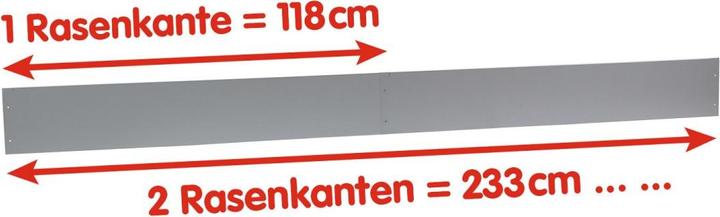 Actual product image Dema Metall Rasenkante Mähkante Beeteinfassung Beetumrandung 118x13 cm Aluzink (118 cm)