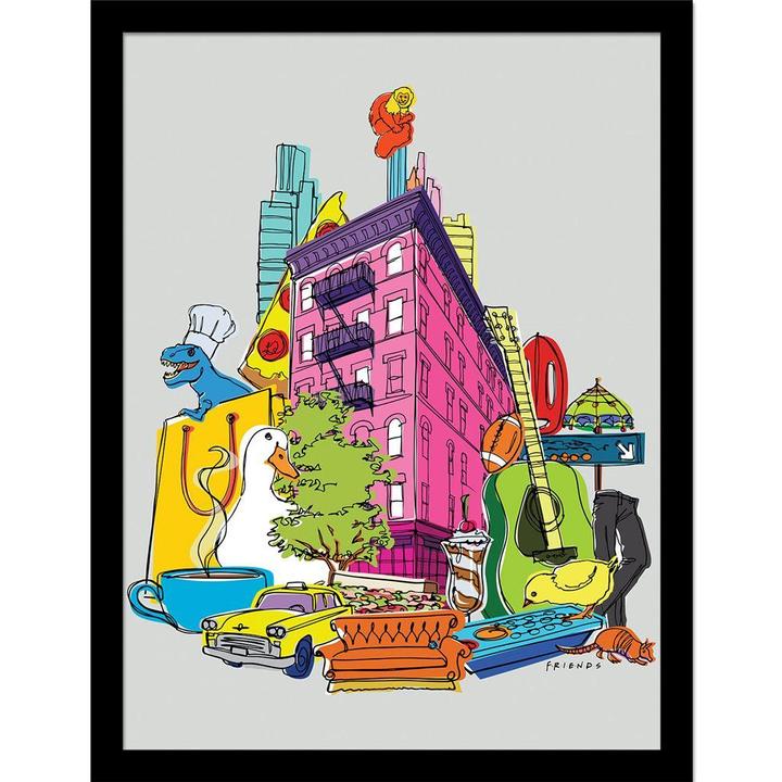 Produktbild Friends Gerahmtes Poster 30 Years Blockfarben Montag (40 x 30 cm)