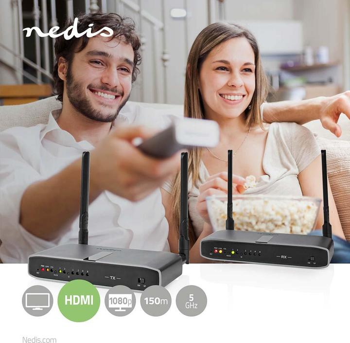 Image du produit Nedis HDMI sans fil ™ Transmetteur | WLAN | 5.15 - 5.85 MHz | 100.0 m (ligne de vue) | Résolution maximale (0.08 m, HDMI)