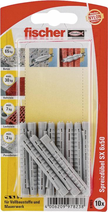 Immagine prodotto Fischer Tassello 97823 SX 6 x 50 K Scheda SB (10 pz.)