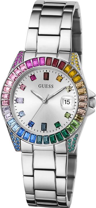 Guess P SLV CS W/ BAGUETTE CRYS / SUN SLV DATE DL / P SLV BRCT Armbanduhr (34 mm)