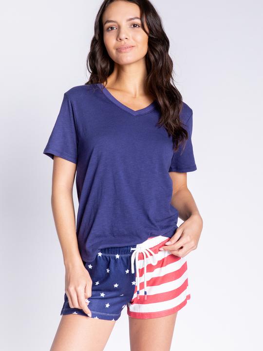 Produktbild Pj Salvage Pyjamashorts Rad White & Blue (XL)