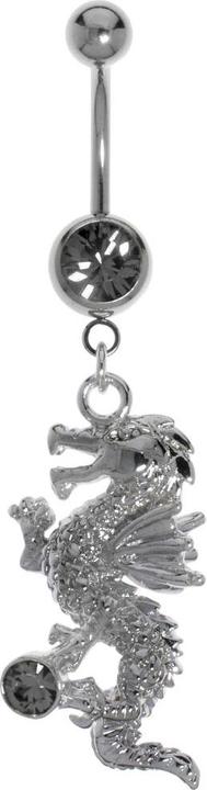 Actual product image Bijouteria Bellypiercing (Brass rhodium plated, Surgical steel 316L, Crystal)