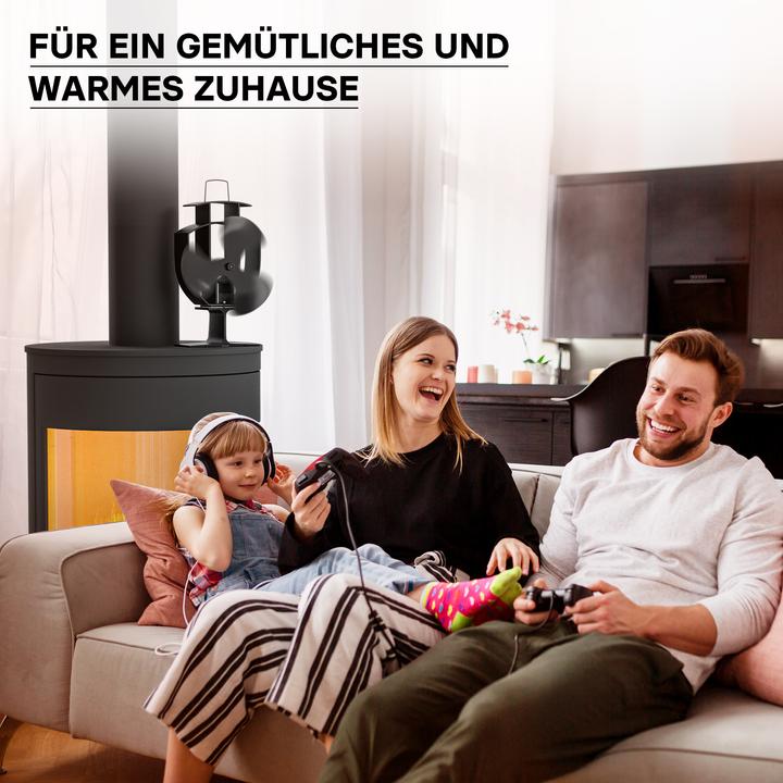 Immagine prodotto Wiltec Ventilatore per stufe senza corrente 50-300°C Ventilatore per camini a 3 pale Ventilatore per stufe