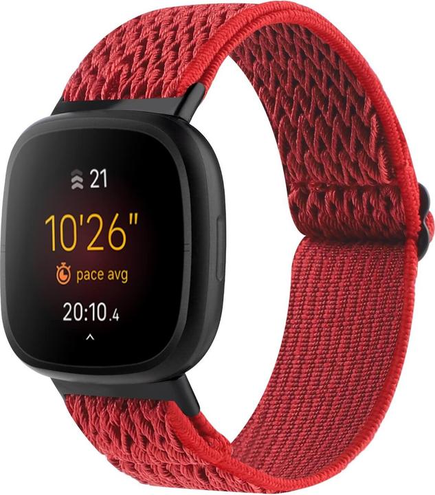 Produktbild Cover-Discount Fitbit Versa 4 / Sense 2 - Nylon Ersatzarmband rot (Nylon)