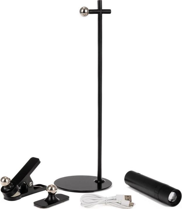 Produktbild V-TAC Lampka Biurkowa 4w1 37cm Kinkiet Klips Latarka 3W LED Czarna VT-7413 4000K 300lm (300 lm)