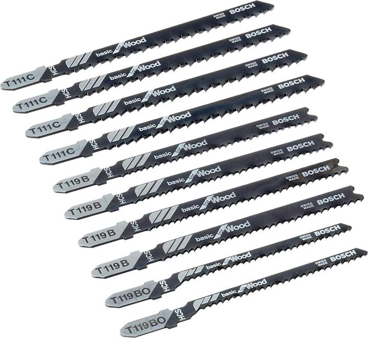 Produktbild Bosch Professional Zubehör 10-tlg. Stichsägeblatt-Set Basic for Wood
