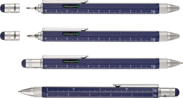 Image du produit Troika Stylo à bille Construction Pen 1 mm, Bleu Argent (Bleu, Argent, 1 x)