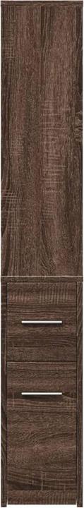 Produktbild VidaXL Badschrank Hochschrank Nischenschrank Schmal Rollen Braun Eichen-Optik (22 x 41 x 135 cm)